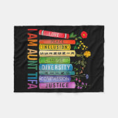 I Am Aunt Tifa Floral Flowers Aunt Tifa Funny Aunt フリースブランケット (正面(横))