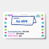 I am Autistic Name id  Badge - Autism Alert Badge  バッジ (裏面)