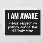 I Am Awake Please Respect My Privacy Funny Sarcasm 招待状 (正面)