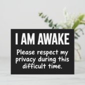I Am Awake Please Respect My Privacy Funny Sarcasm 招待状 (スタンド正面)