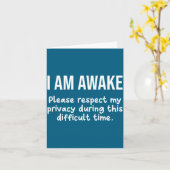 I Am Awake Please Respect My Privacy Funny Sarcast カード (黄色い花)