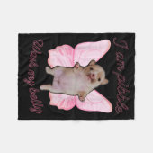 I Am Bble お腹を洗う Bble ミーム 面白い犬の脳ミソ フリースブランケット (正面(横))