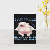 I Am Bble Wash My Belly Bble Meme Funny Dog Brainr カード (黄色い花)