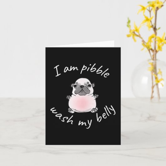 I Am Bble Wash My Belly Bble Meme Funny Dog Brainr カード (黄色い花)