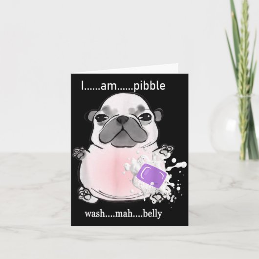 I Am Bble Wash My Belly Bble Meme Funny Dog Brainr カード (正面)