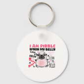 I Am Bble Wash My Belly Bble Meme Funny Dog Brainr キーホルダー (正面)