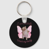 I Am Bble Wash My Belly Bble Meme Funny Dog Brainr キーホルダー (正面)