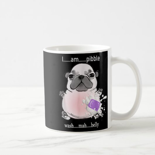 I Am Bble Wash My Belly Bble Meme Funny Dog Brainr コーヒーマグカップ (右)