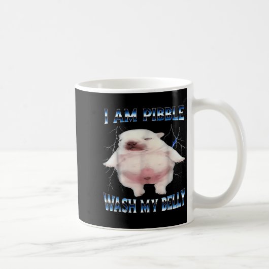 I Am Bble Wash My Belly Bble Meme Funny Dog Brainr コーヒーマグカップ (右)