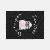 I Am Bble Wash My Belly Bble Meme Funny Dog Brainr フリースブランケット (正面(横))