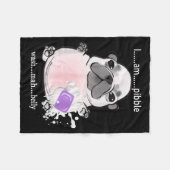 I Am Bble Wash My Belly Bble Meme Funny Dog Brainr フリースブランケット (正面(横))