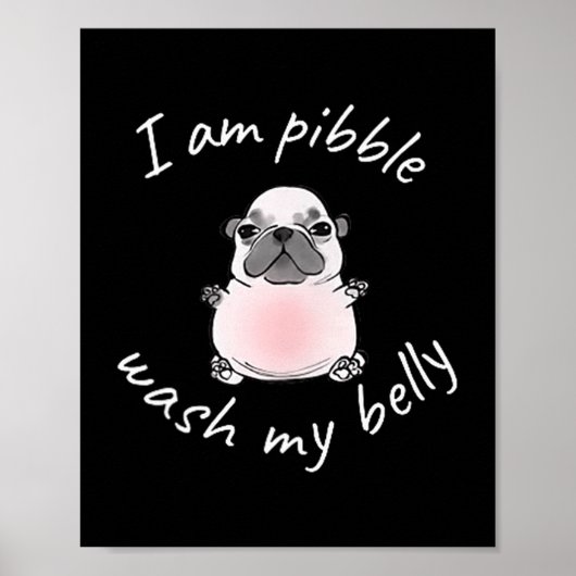 I Am Bble Wash My Belly Bble Meme Funny Dog Brainr ポスター (正面)
