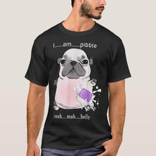 I Am Bble Wash My Belly Bble Meme Funny Dog Brainr Tシャツ (正面)