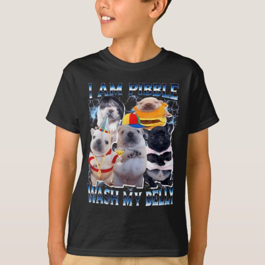 I Am Bble Wash My Belly Bble Meme Funny Dog Brainr Tシャツ (正面)