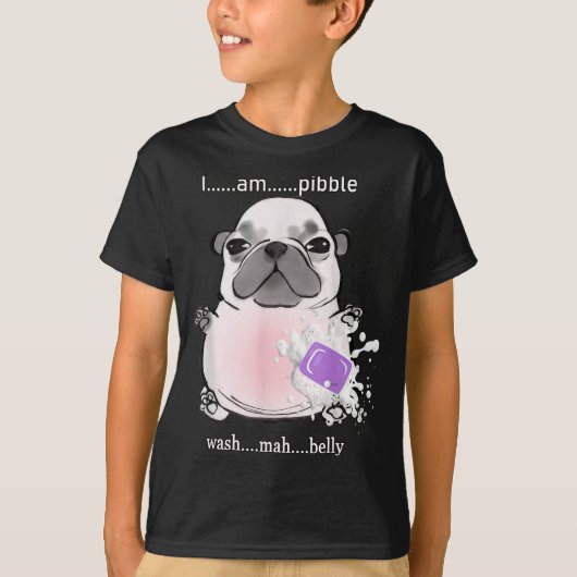 I Am Bble Wash My Belly Bble Meme Funny Dog Brainr Tシャツ (正面)