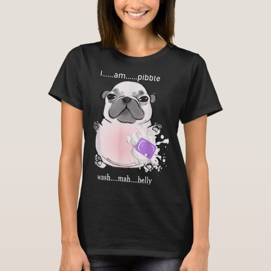 I Am Bble Wash My Belly Bble Meme Funny Dog Brainr Tシャツ (正面)