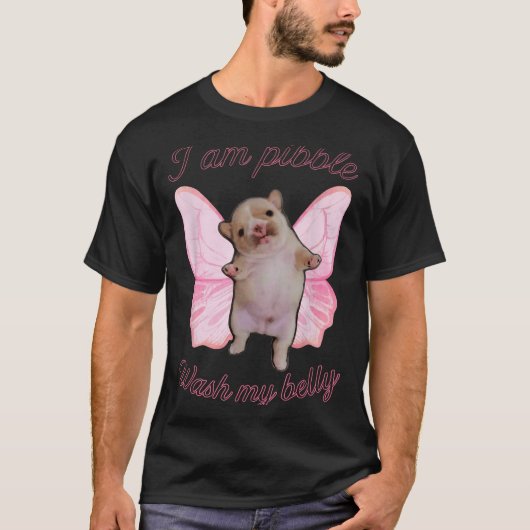 I Am Bble Wash My Belly Bble Meme Funny Dog Brainr Tシャツ (正面)