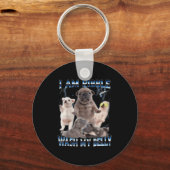 I Am Bble Wash My Belly Funny Dog Clean My Belly M キーホルダー (正面)
