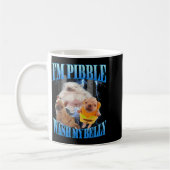 I Am Bble Wash My Belly Funny Dog Clean My Belly M コーヒーマグカップ (左)