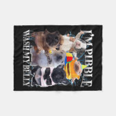 I Am Bble Wash My Belly Funny Dog Clean My Belly M フリースブランケット (正面(横))