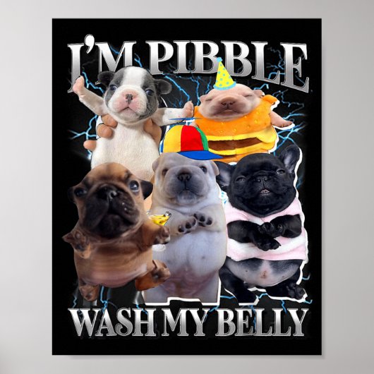 I Am Bble Wash My Belly Funny Dog Clean My Belly M ポスター (正面)
