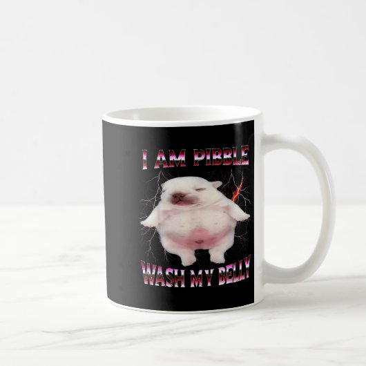 I Am Bble Wash My Belly Funny Dog Meme  コーヒーマグカップ (右)