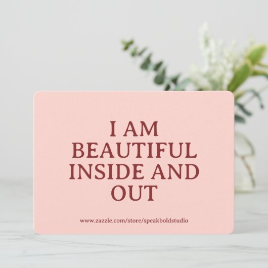 I Am Beautiful Card, Self-Love Custom Card for Her シーズンカード (スタンド正面)
