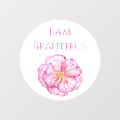 I am Beautiful Floral Pink  ウィンドウサイン (シート)
