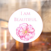 I am Beautiful Floral Pink  ウィンドウサイン (シート2)