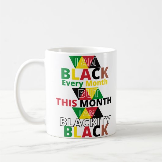 I AM BLACK every month this is Blackity black コーヒーマグカップ (左)