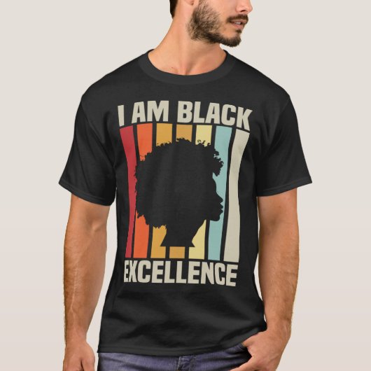 I Am Black Excellence African American History Tシャツ (正面)
