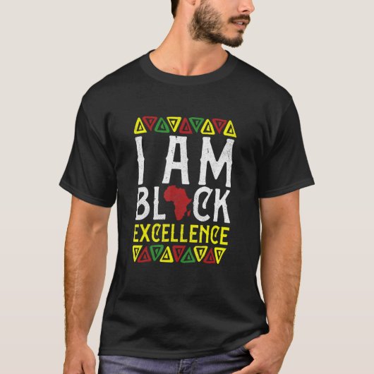 I Am Black Excellence Black History  African Men W Tシャツ (正面)