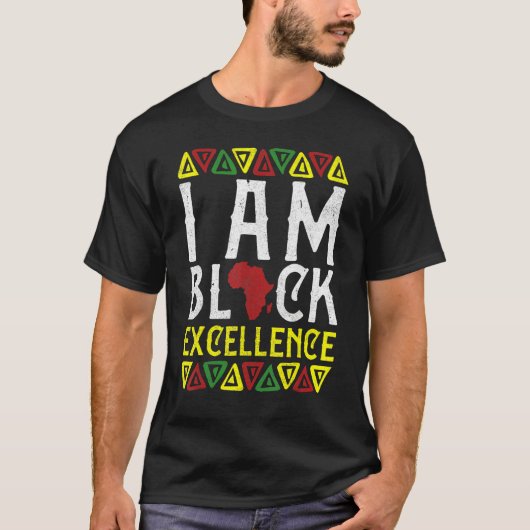 I Am Black Excellence Black History African Men Wo Tシャツ (正面)