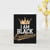 I Am Black Excellence Black History Afro Motivatio カード (黄色い花)