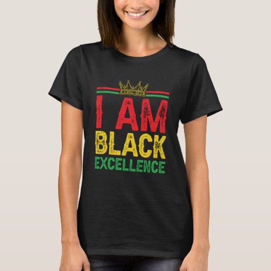 I am Black Excellence History Month自信キン Tシャツ (正面)