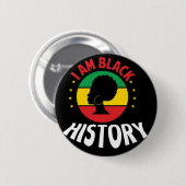 I Am Black Historyアフリカンアメリカン・ブラック・プライド 缶バッジ (正面&裏面)