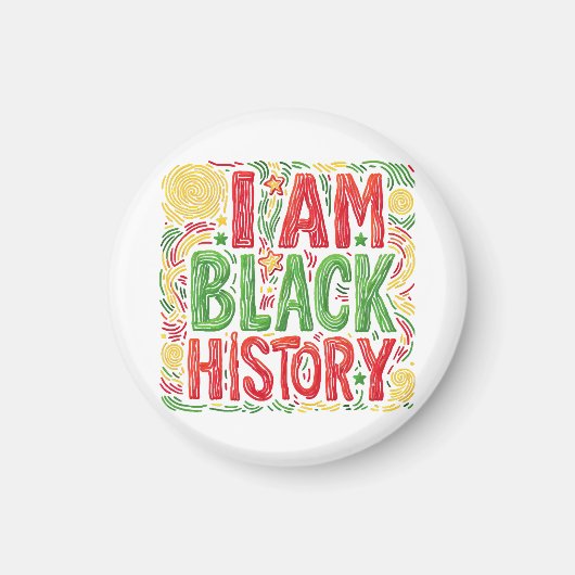 I am Black History – ブラックアクティビズム マグネット (正面)