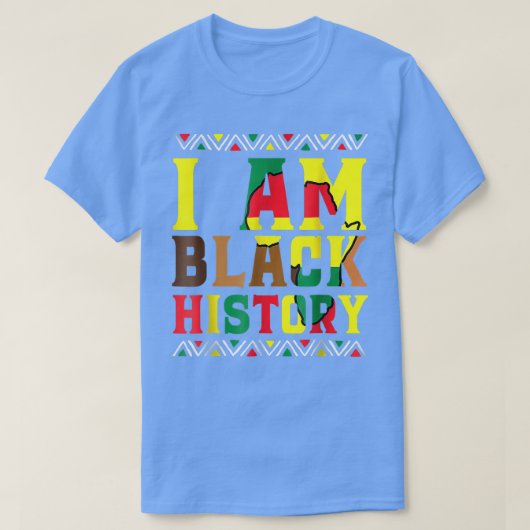 I Am Black History – ブラックヒストリ月&プライドT Tシャツ (デザイン正面)