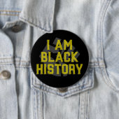 I Am Black History – ブラック拳グラフィックボタン 缶バッジ (インサイチュ)