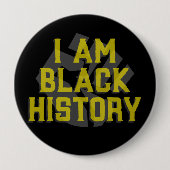 I Am Black History – ブラック拳グラフィックボタン 缶バッジ (正面)