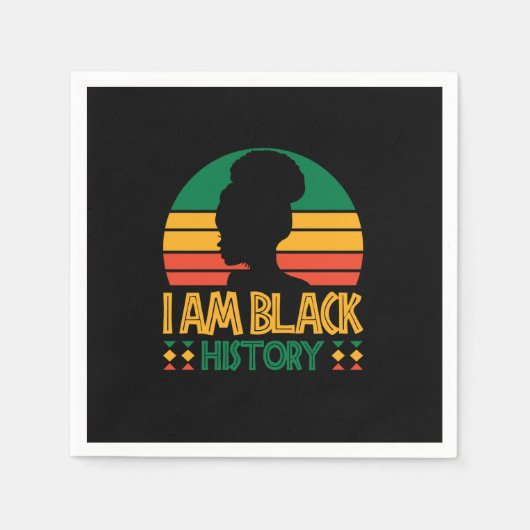 i_am_black_history_01 スタンダードカクテルナプキン (正面)