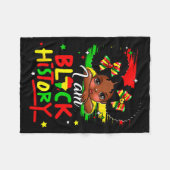 I Am Black History Afro Girl Little Melanin Prince フリースブランケット (正面(横))