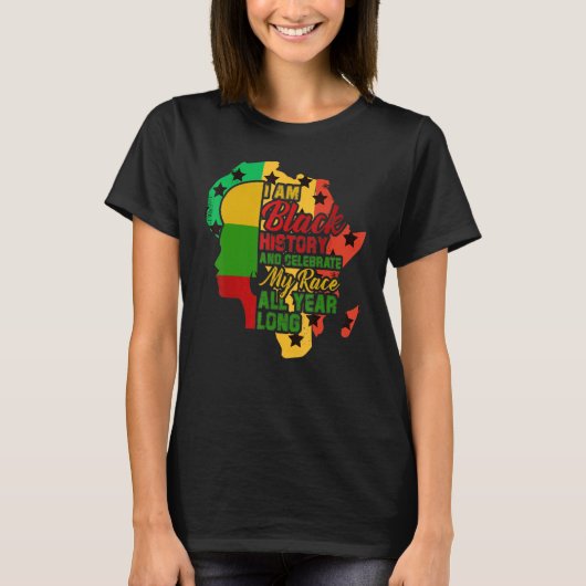 I Am Black History And Celebrate My Race Awesome A Tシャツ (正面)