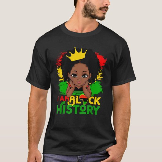I Am Black History BHM Black Pride Black Melanin G Tシャツ (正面)