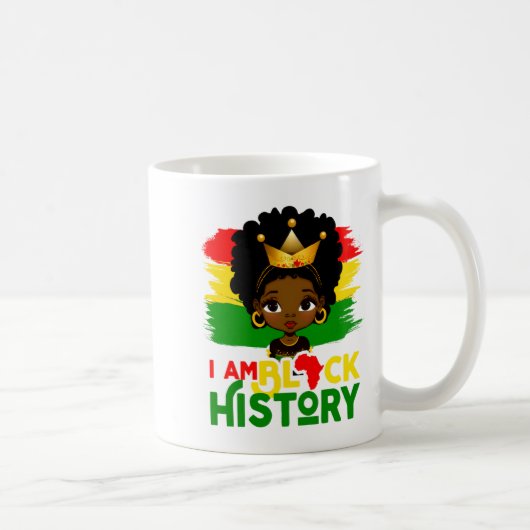 I Am Black History Black History African American  コーヒーマグカップ (右)