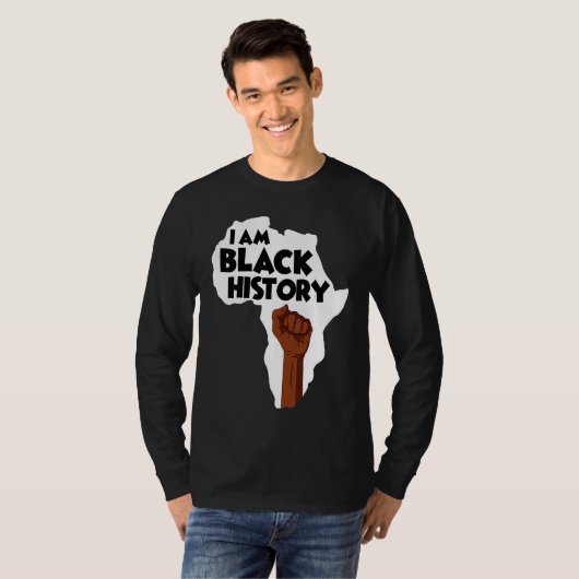 I Am Black History Black History Month Afro Americ Tシャツ (正面フル)