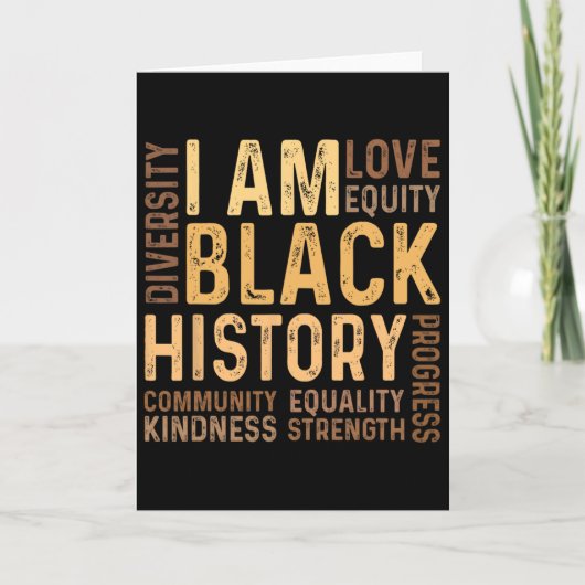 I Am Black History Black History Month Gift Africa カード (正面)