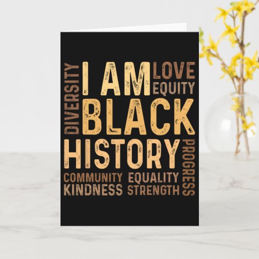 I Am Black History Black History Month Gift Africa カード (黄色い花)