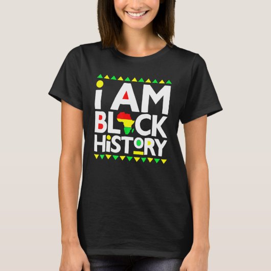 I Am Black History Black History Month & Pride Gif Tシャツ (正面)