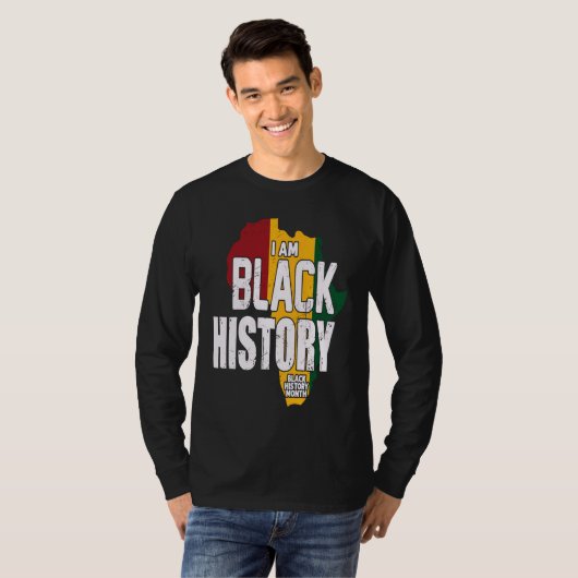 I AM BLACK HISTORY BLACK HISTORY MONTH Tシャツ (正面フル)